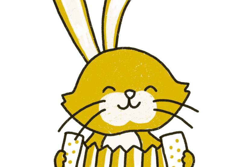 Geel konijn zonder achtergrond